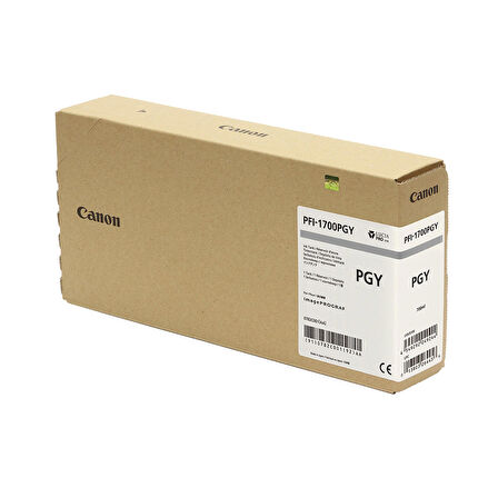 Feyza Bilişim® Canon PFI-1700 PGY (Photo Gray) Fotoğraf Gri Plotter Orijinal Mürekkep Kartuş 700 ml. (0782C001)