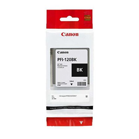 Feyza Bilişim® Canon PFI-120 BK (Photo Black) Fotoğraf Siyahı Plotter Orijinal Mürekkep Kartuş 130 ml. (2885C001)