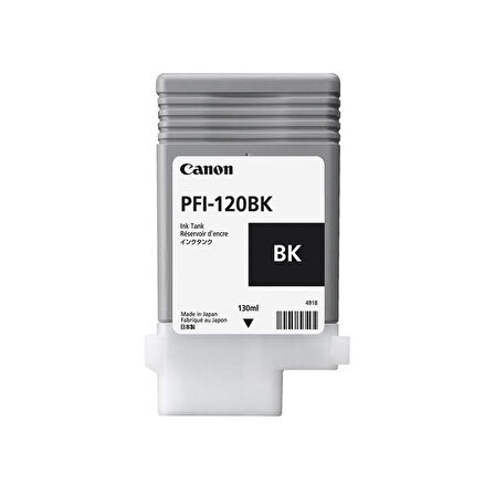 Feyza Bilişim® Canon PFI-120 BK (Photo Black) Fotoğraf Siyahı Plotter Orijinal Mürekkep Kartuş 130 ml. (2885C001)