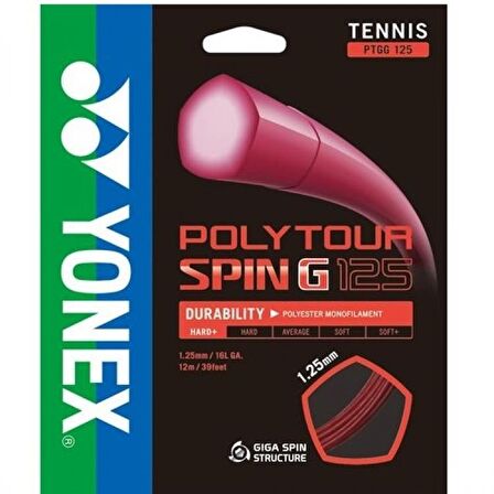 YONEX PolyTour Spin G 125 TENİS KORDAJI 12m Kırmızı