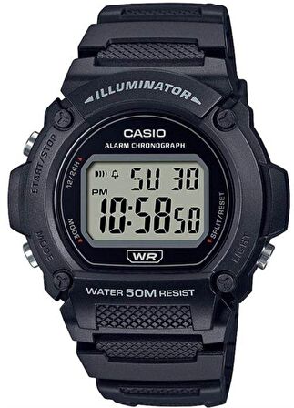 Casio W-219H-1AVDF Silikon Kordon Erkek Kol Saati