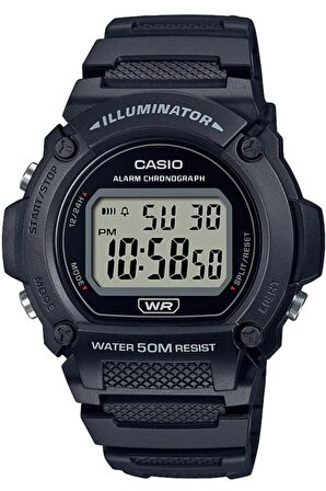 Casio W-219H-1AVDF Silikon Kordon Erkek Kol Saati