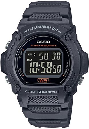 Casio W-219H-8BVDF Silikon Kordon Erkek Kol Saati