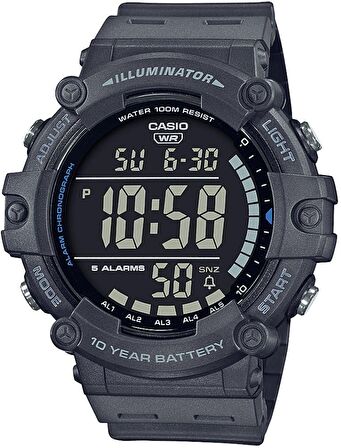 Casio AE-1500WH Silikon Kordon Erkek Kol Saati Gri