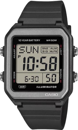 CASIO W-221H-1AVDF SİYAH SİLİKON KORDON DİJİTAL ERKEK KOL SAATİ