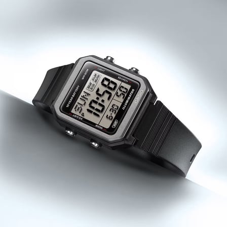 CASIO W-221H-1AVDF SİYAH SİLİKON KORDON DİJİTAL ERKEK KOL SAATİ