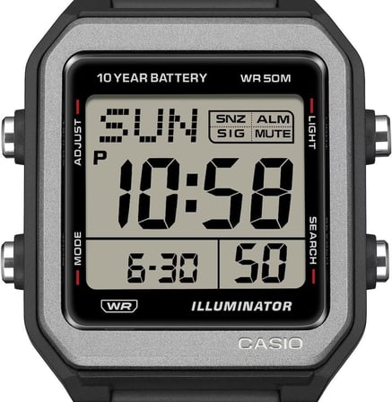 CASIO W-221H-1AVDF SİYAH SİLİKON KORDON DİJİTAL ERKEK KOL SAATİ