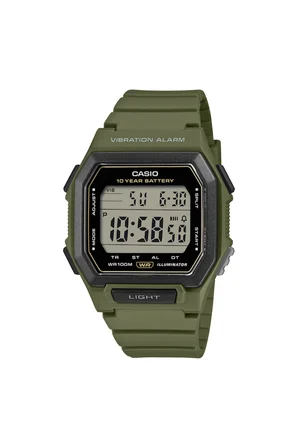 Casio W-738H-3AVDF Erkek Kol Saati Dijital Silikon Kordon Haki 10 ATM