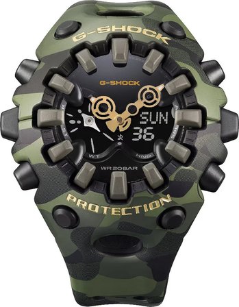 Casio G-Shock GA-V01CMG-3ADR Erkek Kol Saati Silikon Kamuflaj Analog-Dijital 20 ATM