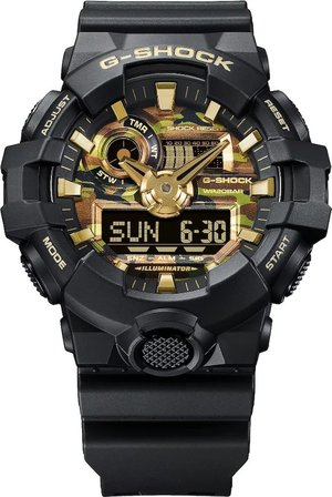 Casio G-Shock GA-700CF-1ADR Erkek Kol Saati Siyah Silikon Kordon Analog Dijital 20 ATM