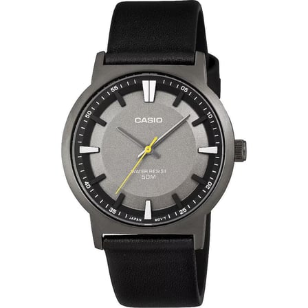 Casio MTP-B220BL-1AVDF Erkek Kol Saati Antrasit Siyah Deri Kordon 38 mm