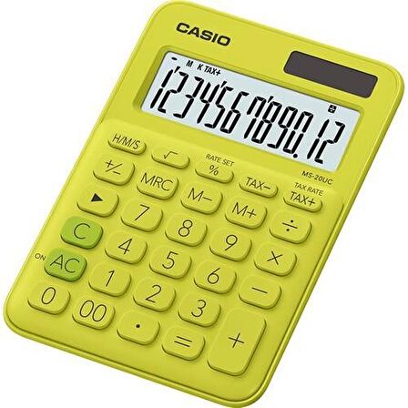 Casio Ms-20Uc-Yg 12 Hane Çim Yeşili Hesap Makinası