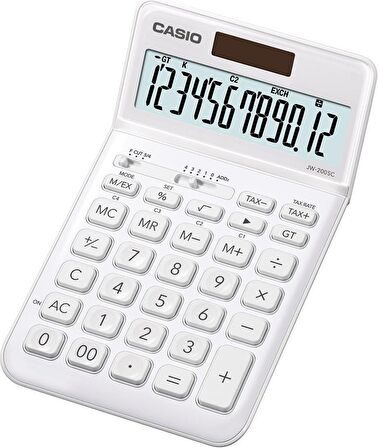 Casio JW-200SC-WE 12 Haneli Masa Üstü Hesap Makinesi - Beyaz