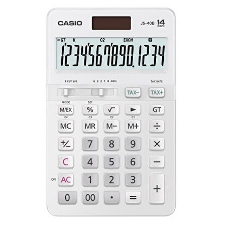 Casio JS-40B-WE Beyaz Profesyonel 14 Hane Masa Üstü Hesap Makinesi