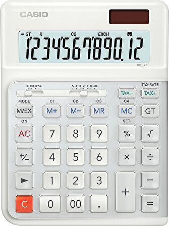 Casio DE-12E-WE 12 Haneli Masaüstü Hesap Makinesi
