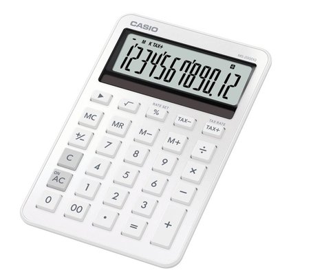 Casio MS-200DQ-WE 12 Hane Beyaz Üstü Hesap Makinesi