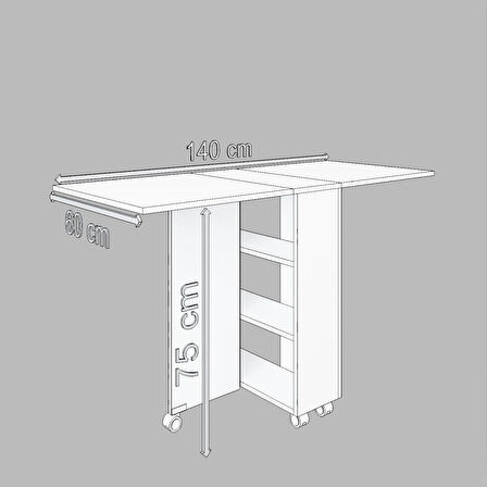 DF01110B Pratik Katlanır Masa Mutfak ve Yemek Masası