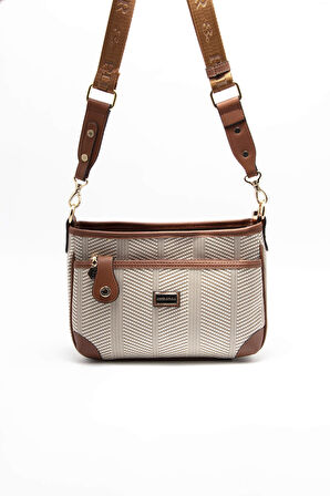 Silver Polo  Kadın Çapraz Çanta 1160-45499 SILVER POLO ÇAPRAZ Kadın ÇANTASI M132 BEJ-MAT TABA