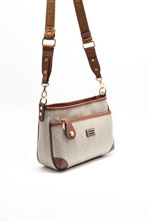 Silver Polo  Kadın Çapraz Çanta 1160-45499 SILVER POLO ÇAPRAZ Kadın ÇANTASI M132 BEJ-MAT TABA