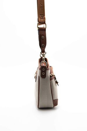 Silver Polo  Kadın Çapraz Çanta 1160-45499 SILVER POLO ÇAPRAZ Kadın ÇANTASI M132 BEJ-MAT TABA