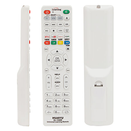 Huayu Kl Hl-1340e Netflıx-youtube-amazon Tuşlu Tv/lcd/uydu/dvd Öğrenebilen Blisterli Akıllı Kumanda (4549)