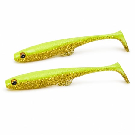 Daiwa Flat Junkie Duckfin Shad 3.5" 9cm Slikon Yem Hirame Chart Gold