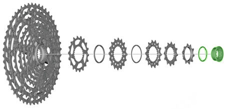 Shimano Deore XT CS-M8100, SLX CS-M7100, Kaset Dişli kilitleme halkası