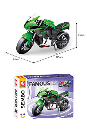 Sembo Block Kawasaki ZX-10R Motosiklet Yapı Bloğu Seti 238 Parça 