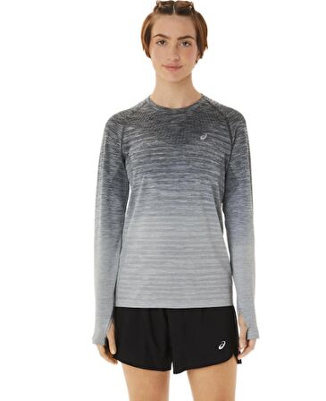 ASİCS SEAMLESS LS TOP W Gri Siyah Uzun Kollu Tshirt-2012C392-020