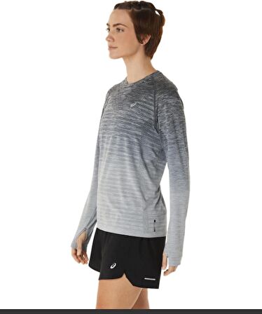 ASİCS SEAMLESS LS TOP W Gri Siyah Uzun Kollu Tshirt-2012C392-020