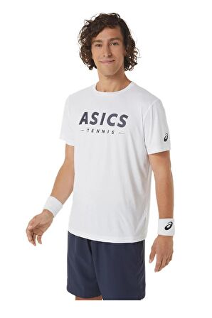 Asics Court Tennis Graphic Tee Erkek Beyaz Tenis Tişört