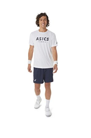 Asics Court Tennis Graphic Tee Erkek Beyaz Tenis Tişört