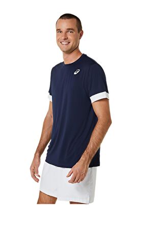 Asics Court SS Top Erkek Lacivert Tenis Tişört