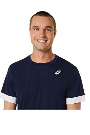 Asics Court SS Top Erkek Lacivert Tenis Tişört