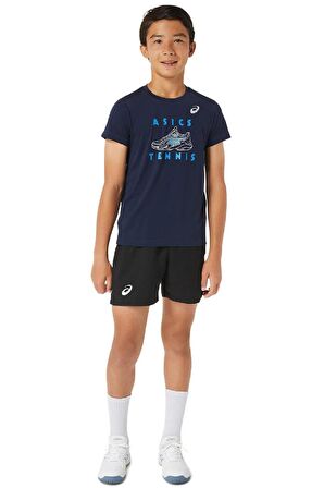 Asics Tennis Graphic SS Top Lacivert Erkek Çocuk Tenis Tişört