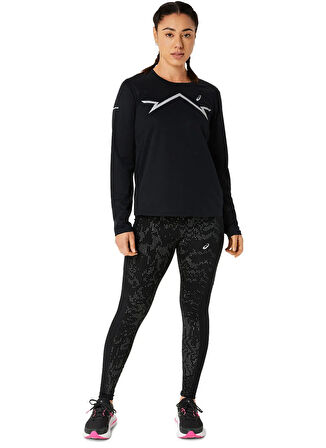 2012C863-001LITE-SHOW TIGHT Siyah Kadın  Bol Paça  Regular Fit Desenli Tayt