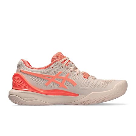 Asics Gel-Resolution 9 Krem/Mercan Kadın Tenis Ayakkabısı