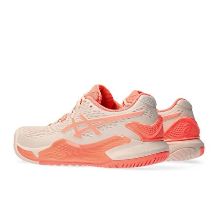 Asics Gel-Resolution 9 Krem/Mercan Kadın Tenis Ayakkabısı