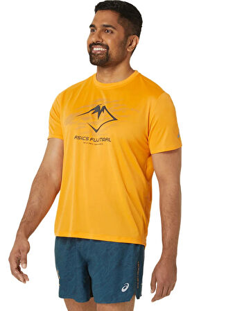 2011C981-800FUJITRAIL LOGO SS TOP Turuncu Erkek Bisiklet Yaka Regular Fit Baskılı T-Shirt