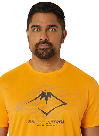2011C981-800FUJITRAIL LOGO SS TOP Turuncu Erkek Bisiklet Yaka Regular Fit Baskılı T-Shirt