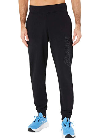 2031E189-002 ASICS LOGO SWEATPANT Siyah Erkek  Lastikli Paça  Normal Kalıp  Eşofman Altı