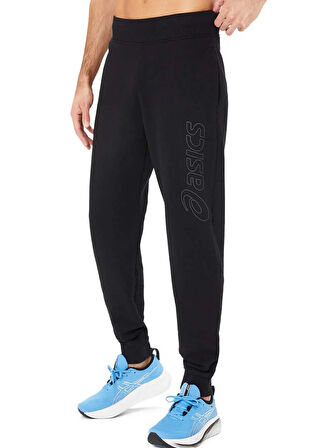 2031E189-002 ASICS LOGO SWEATPANT Siyah Erkek  Lastikli Paça  Normal Kalıp  Eşofman Altı