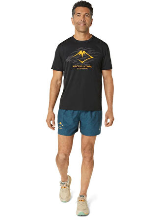 2011C981-001FUJITRAIL LOGO SS TOP Siyah Erkek Bisiklet Yaka Regular Fit Baskılı T-Shirt