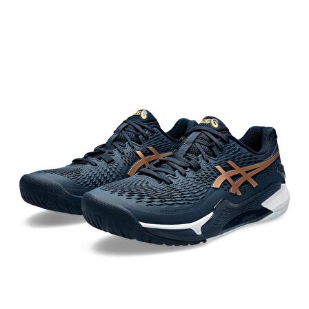 Asics Gel-Resolution 9 Lacivert/Altın Erkek Tenis Ayakkabısı