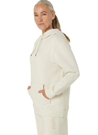 2032C845-200 ASICS LOGO OTH HOODIE Bej Kadın Kapüşon Yaka Normal Kalıp  Sweatshirt