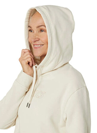 2032C845-200 ASICS LOGO OTH HOODIE Bej Kadın Kapüşon Yaka Normal Kalıp  Sweatshirt