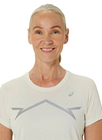 2012C938-200LITE-SHOW SS TOP Bej Kadın Bisiklet Yaka Regular Fit Baskılı T-Shirt