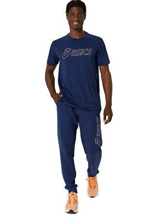 2031E188-402 ASICS LOGO SS TEE Mavi Erkek Yuvarlak Yaka Normal Kalıp  T-Shirt
