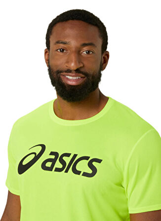 2011C334-750 CORE ASICS TOP Sarı Erkek Yuvarlak Yaka Normal Kalıp Baskılı T-Shirt