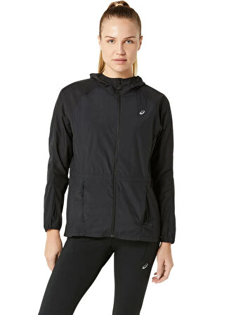 2012D076-001 ROAD PACKABLE JACKET Siyah Kadın Kapüşon Yaka Normal Kalıp  Rüzgarlık